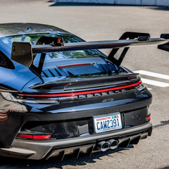 992 GT3 "Valkyrie" Carbon Swan Neck Wing Package Rear View- Dundon Motorsports