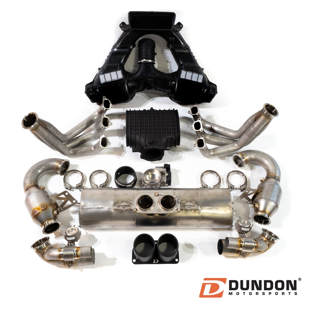 D3 Street Header/93mm Intake Kit/Optional Lifetime Muffler Power Package (2014-2016 991.1 GT3) - Dundon Motorsports