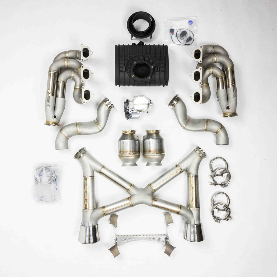 718 GT4RS D3 Power Package - 93mm Intake + Street Headers + MEGA CRACK PIPE - Dundon Motorsports