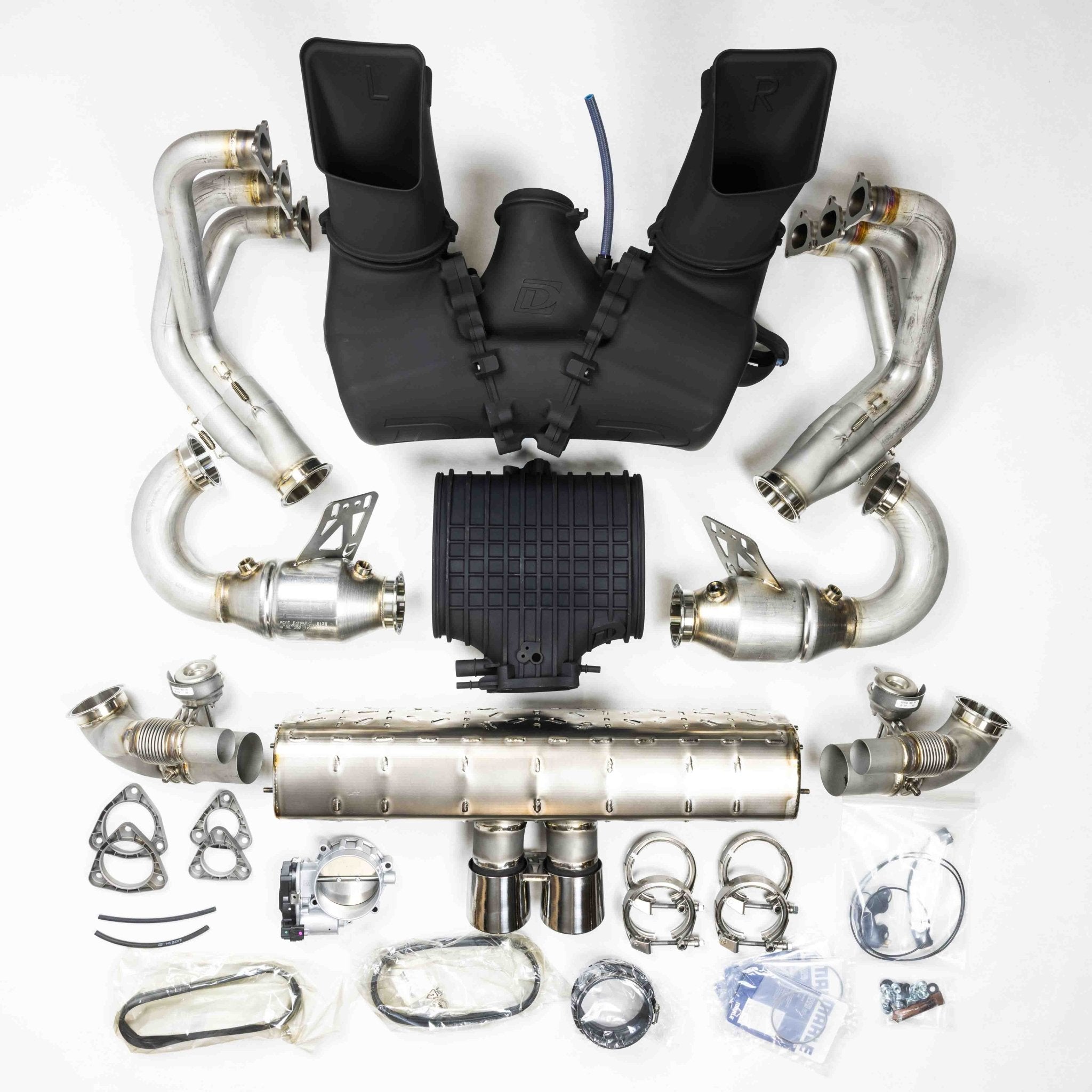 D3 Street Header/93mm Intake Kit/Optional Lifetime Muffler Power Package (2018 - 2019 991.2 GT3) - Dundon Motorsports