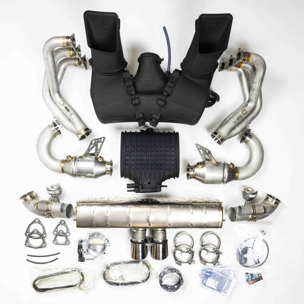 D3 Street Header/93mm Intake Kit/Optional Lifetime Muffler Power Package (2018 - 2019 991.2 GT3) - Dundon Motorsports