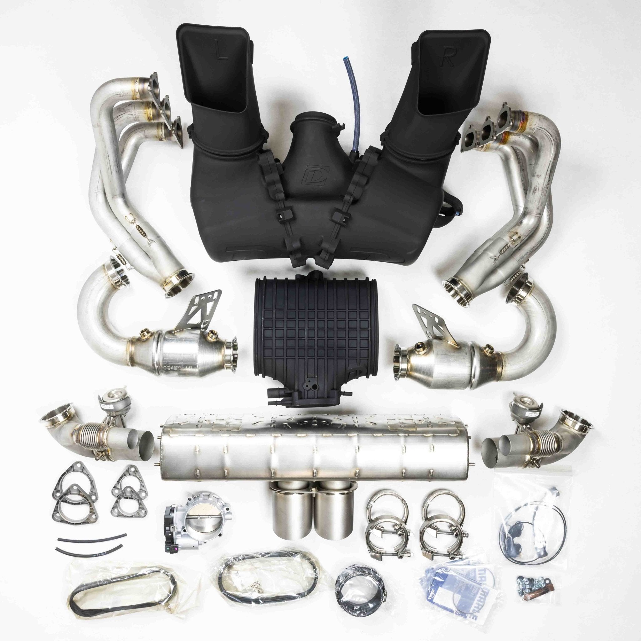 D3 Street Header/93mm Intake Kit/Optional Lifetime Muffler Power Package (2018 - 2019 991.2 GT3) - Dundon Motorsports