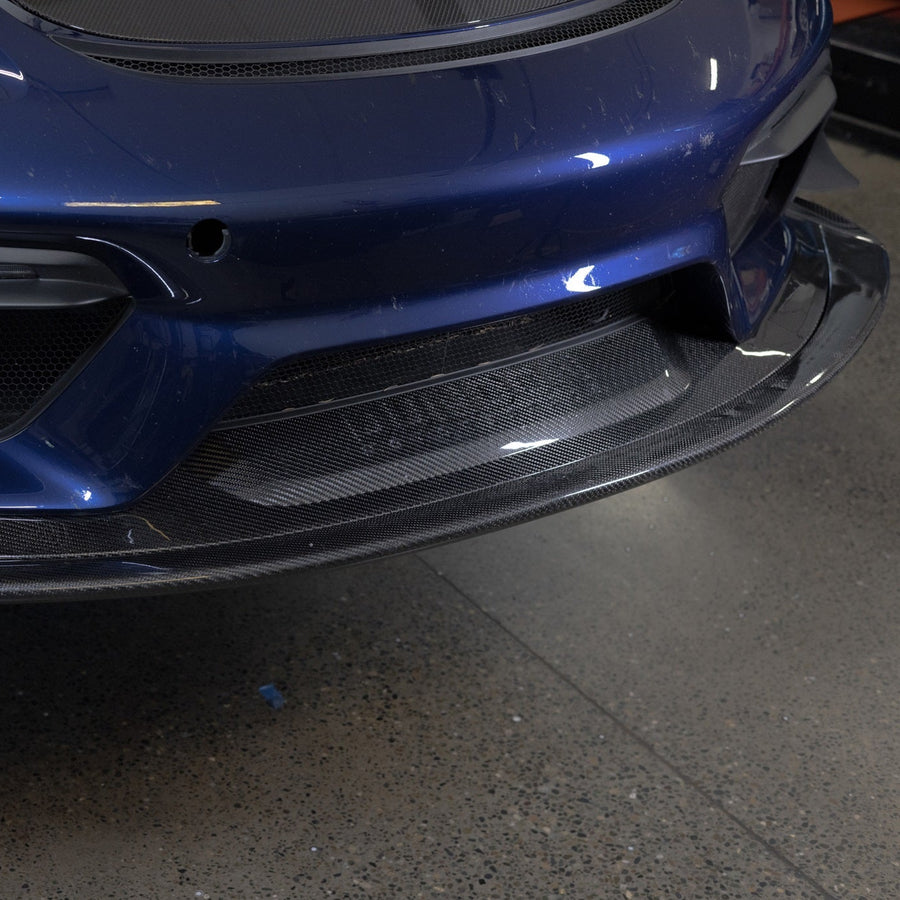 718 GT4RS Valkyrie Carbon Splitter with Dual Dive Planes - Dundon Motorsports