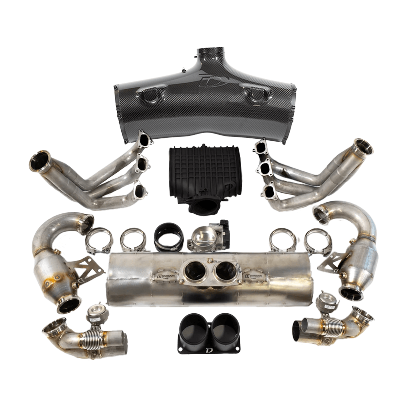 991.1 GT3RS Street Header, 93mm Intake Kit, Optional Lifetime Muffler Exhaust D3 Power Package - Dundon Motorsports