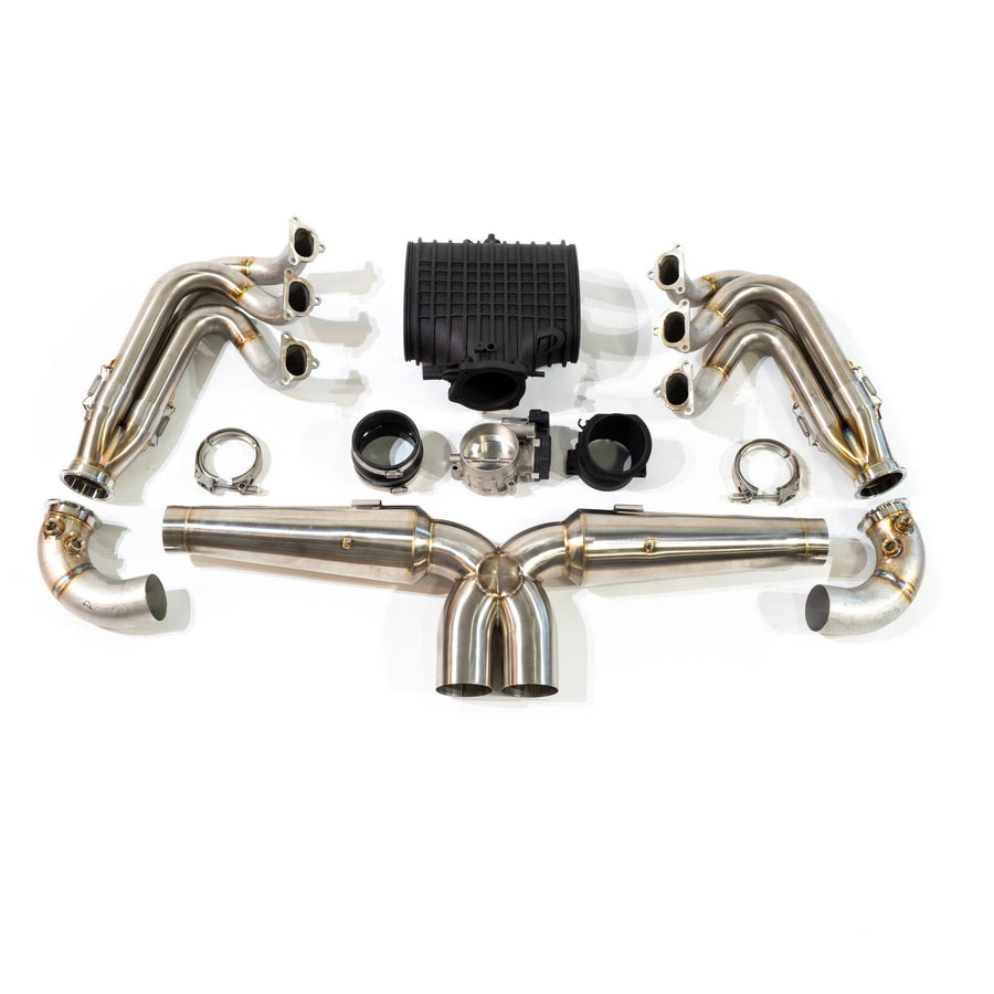 991.2 Cup Race Header, "Crack Pipe" Exhaust, 93mm Plenum Intake D3 Power Package - Dundon Motorsports