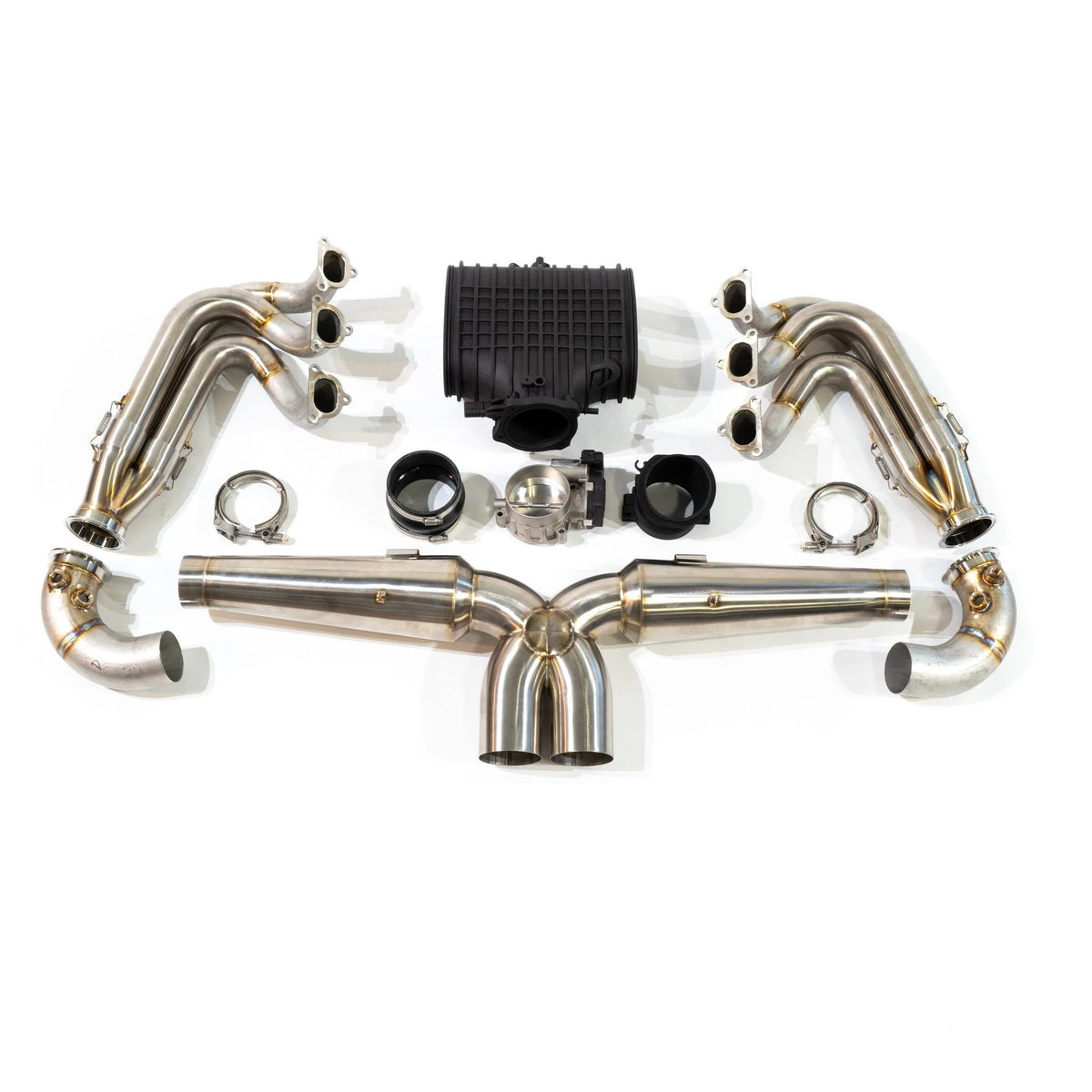 991.2 Cup Race Header, "Crack Pipe" Exhaust, 93mm Plenum Intake D3 Power Package - Dundon Motorsports