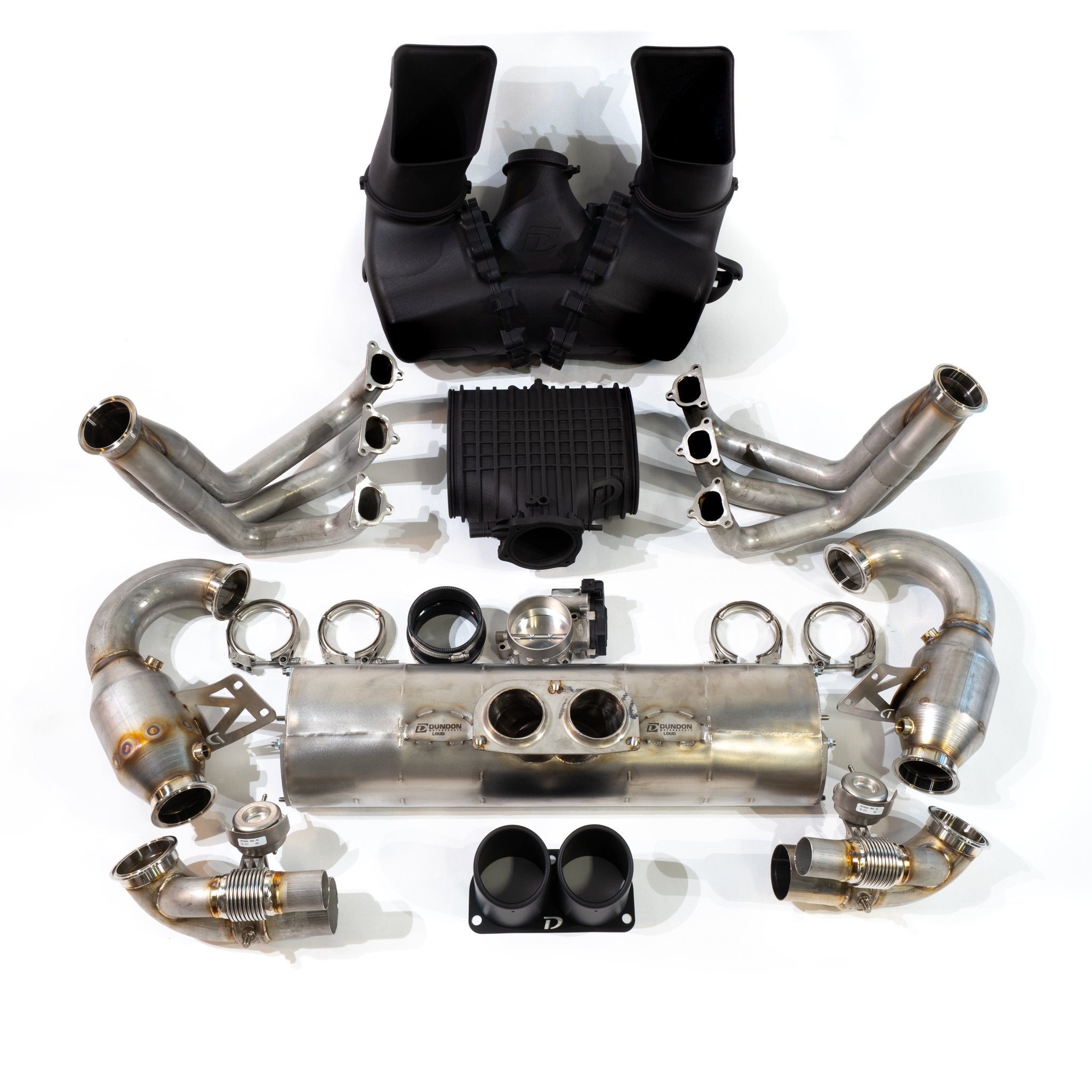 D3 Street Header/93mm Intake Kit/Optional Lifetime Muffler Power Package (2018-2019 991.2 GT3) - Dundon Motorsports