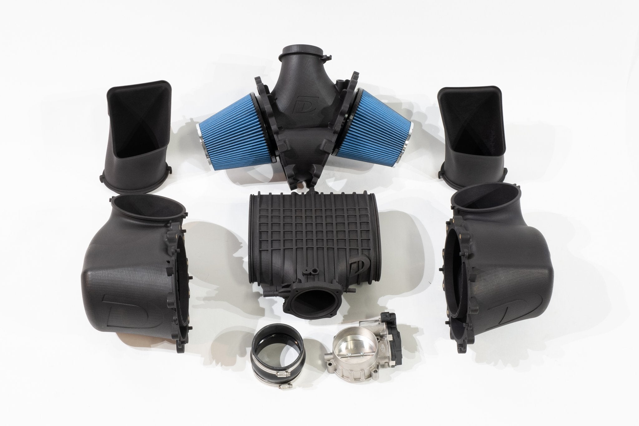 Intake Kit: Dual Cone Airbox, 93mm Throttle Body, Dundon Center Plenum (991.2 GT3) - Dundon Motorsports