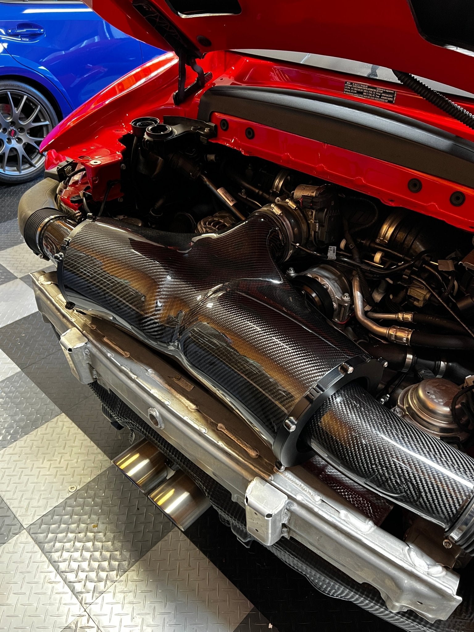 Intake Kit: Dual Reverse Cone Airbox, 93mm Throttle Body, Dundon Center Plenum (991.2 GT3RS) - Dundon Motorsports